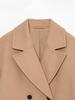2023 Autumn/Winter Women's European-American Double-Breasted Mid-Length Loose Coat