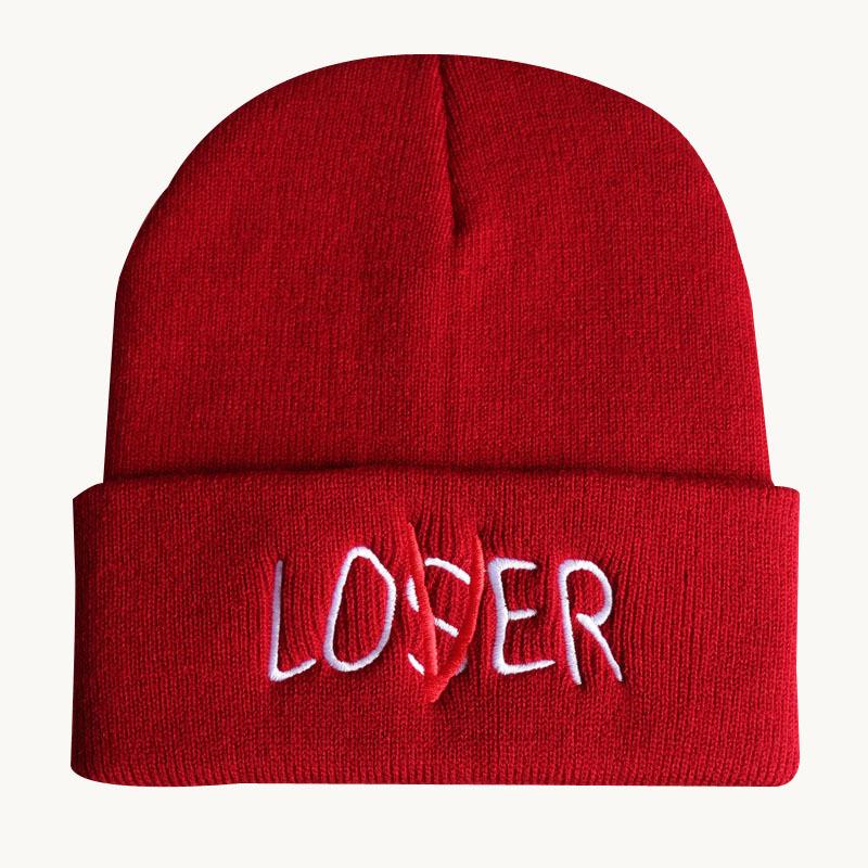 Trendy men's and women's autumn and winter fashion Loser Personalized Embroidered Knit Hat Ski Hat Pullover Hat for Men and Women Students
