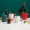 Christmas Gift Mug with Lid Spoon Ceramic Cup Male and Female Couple Coffee Cup Student Water Cup Home Breakfast Cup