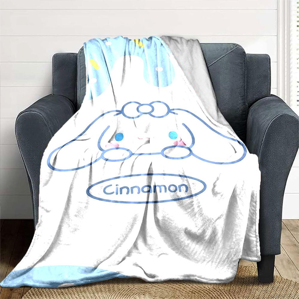1pc Cinnamon Name Blanket Lightweight Flannel Throw for Sofa Bed Travel Camping Livingroom Office Couch Chair