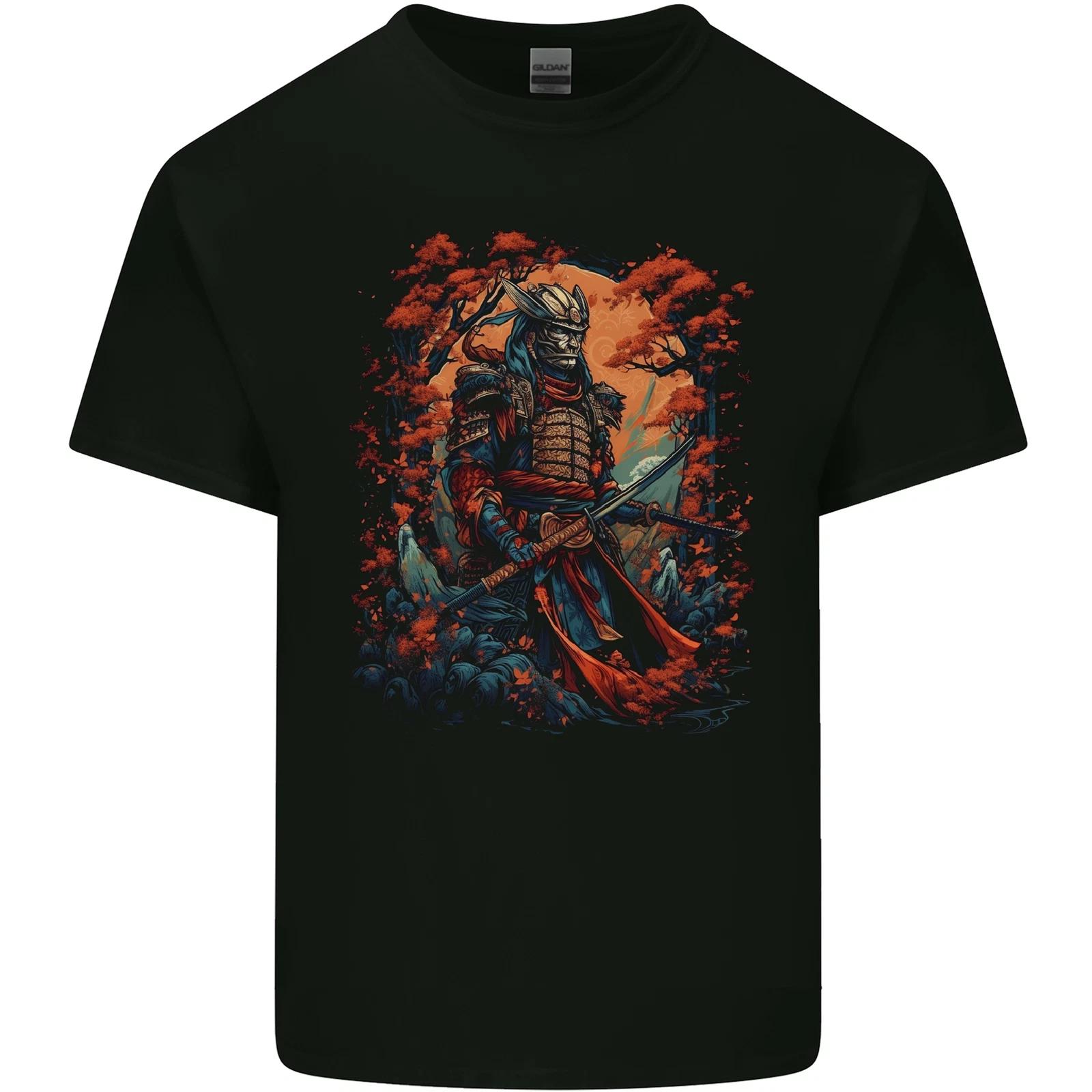 A Samurai Warrior With Swords Katana Kenjutsu Kids T-Shirt Childrens M
