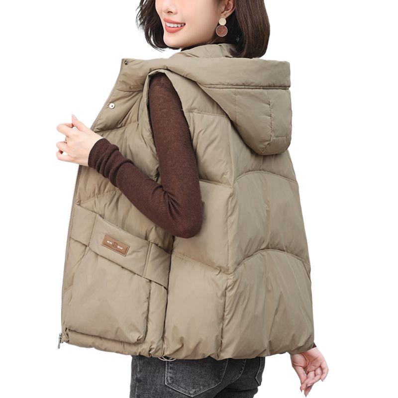 Women's Winter Hooded Down Vest - 2025 Lightweight, Thickened Fashion Trend for Moms