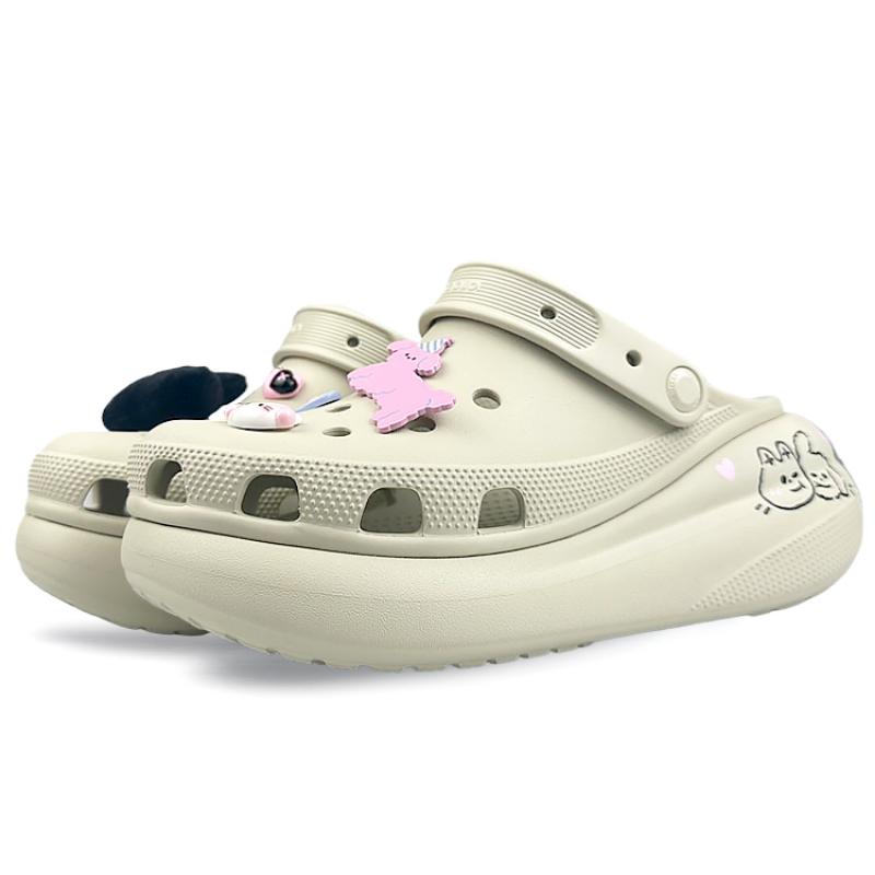 Crocs Crush Clog BNK The World's Best Loved Bones Listening Kitten Hat Puppy Cute Gift Box Hole Shoes for Men and Women White