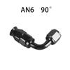 AN4/6/8/10/12 Straight 0°/45°/90°/120°/180° Degree PTFE Oil Fuel Swivel Hose End Fitting Oil Hose End Adaptor Kit Black