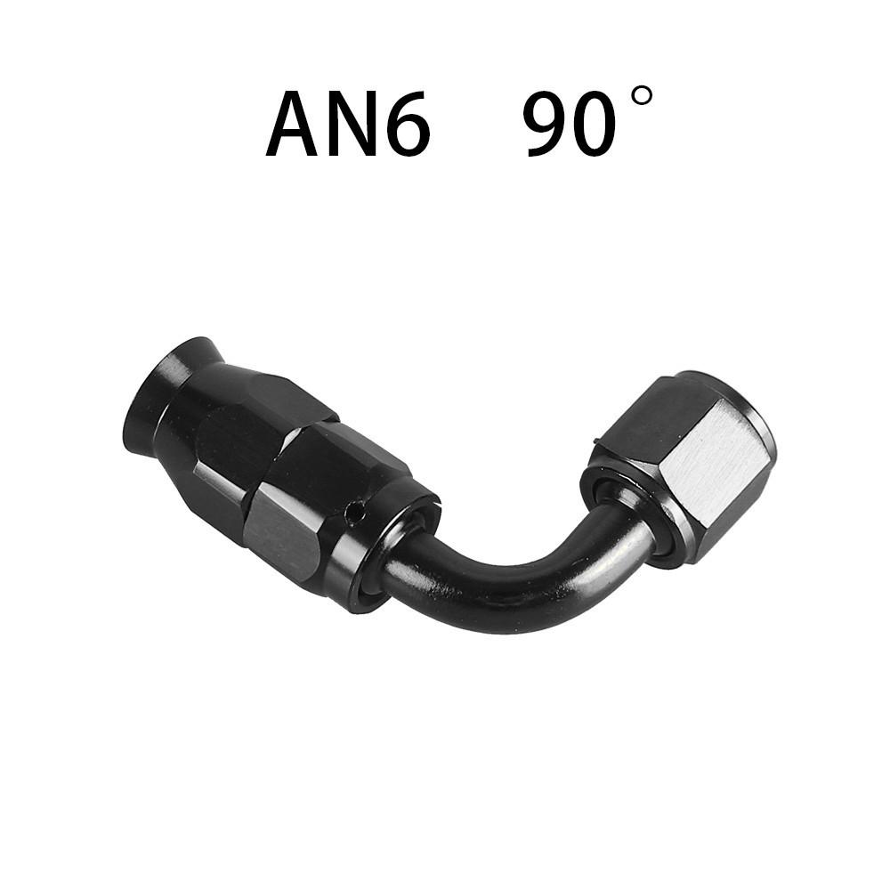 AN4/6/8/10/12 Straight 0°/45°/90°/120°/180° Degree PTFE Oil Fuel Swivel Hose End Fitting Oil Hose End Adaptor Kit Black
