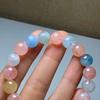 Natural Colorful Morganite Beryl Quartz Trendy Party Ball Beads Bracelet Stretch Unisex 7mm 8mm 9mm 10mm AAAAA