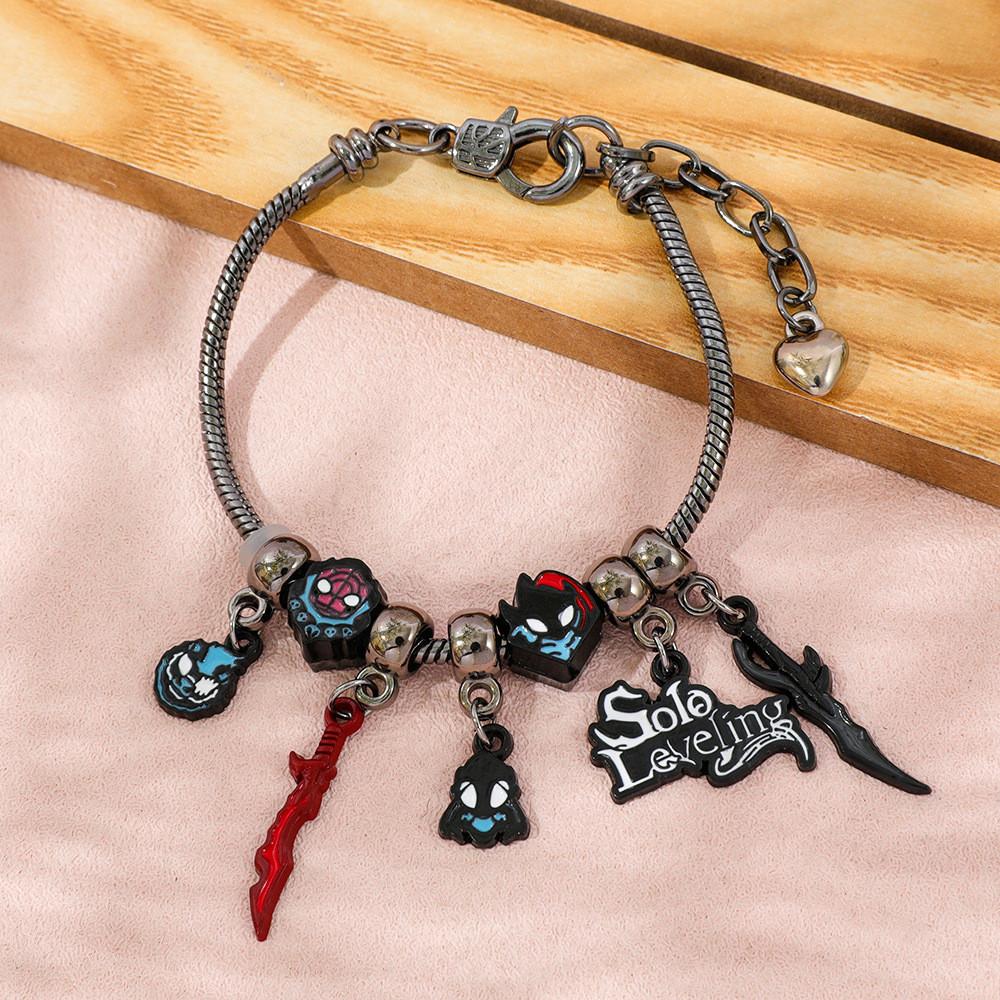 Solo Leveling Cartoon Character Alloy Bracelet With Electroplated Finish For Gift And Anniversary