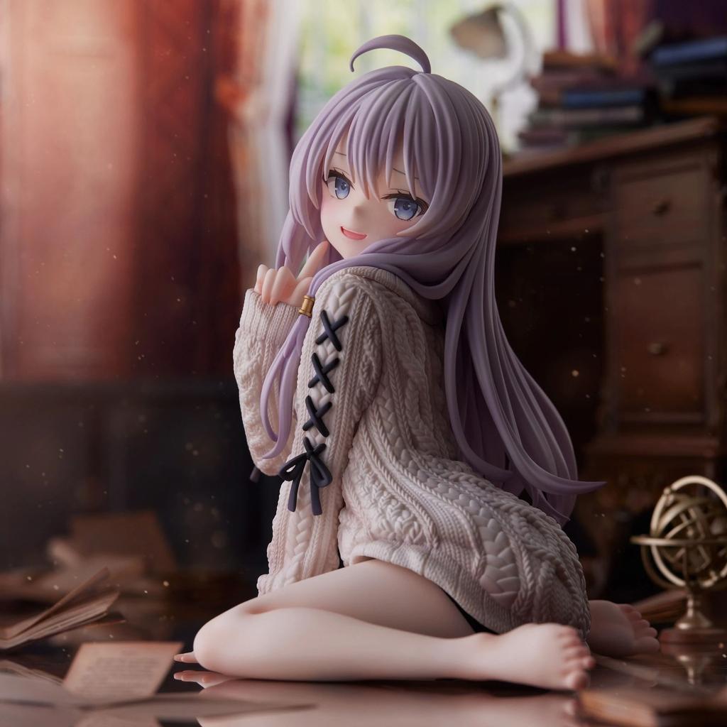 15cm The Journey of Elaina Anime Model Witch Elaina Knit Dress PVC Action Figure Collection Model Doll Playthings Xmas Gift