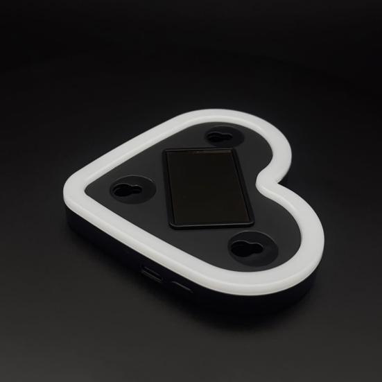 Solarbetriebenes LED Herz Neonlicht für Autoscheibe Kabellose Auto Atmosphärenlampe 5 Modi Autoinnendekoration mit Saugnäpfen