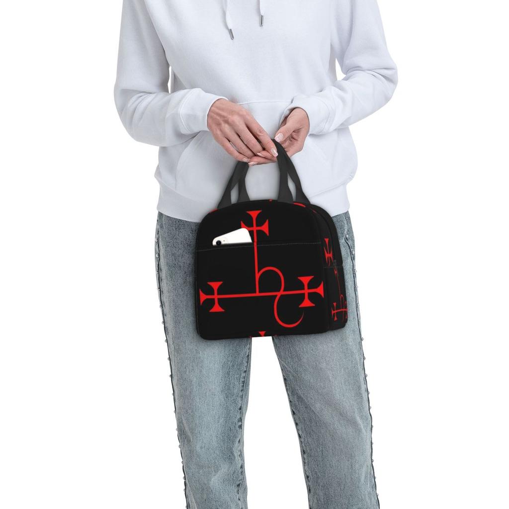 Lilith - Goetia Style Sigil - Uncircled (Red) Poster Insulated Lunch Bag for Women Kids Food Boxes Thermal Lunch Box Tote