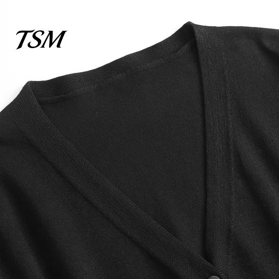 Single-breasted Women Sweater Coat Solid Color Buttons Long Sleeves Casual Autumn Cardigan Soft V Neck Jacket for Daily Wear