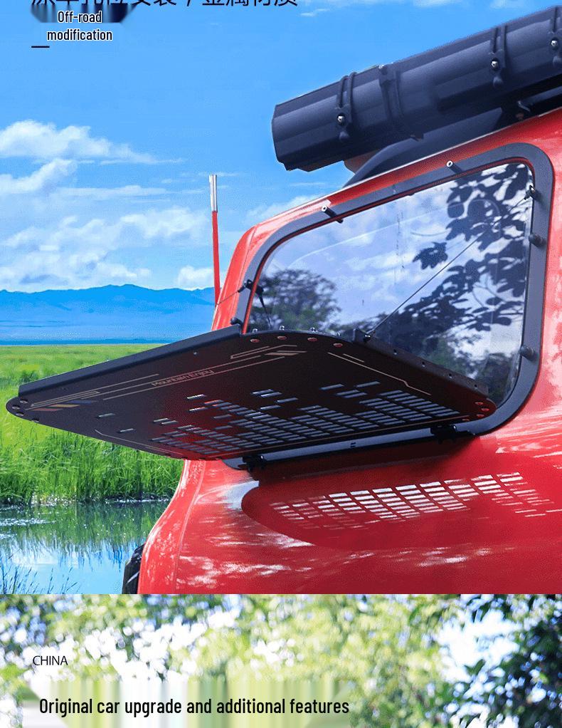 Tank 300 Side Window Armor Mesh Extension Trim, Aluminum-Magnesium Alloy