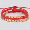 Trendy Handmade Adjustable Rope Bracelet with Irregular Copper and Artistic Beads for Men and Women