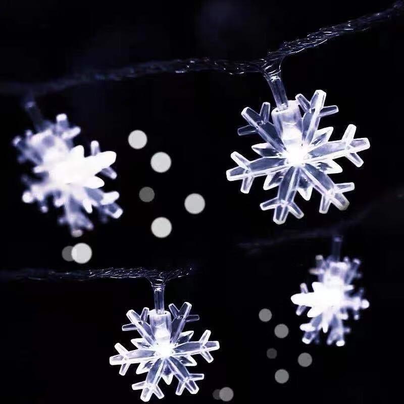 LED Snowflake Solar String Lights