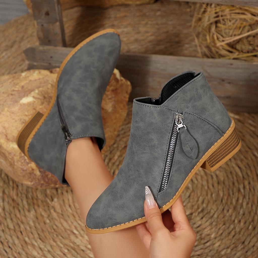 New Autumn/winter Women's Boots, Double Zipper, Plus Size Women's Ankle Boots