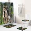Landscape Shower Curtain Floor Mat Combination Four-Piece Set Bathroom Floor Mat Household Door Mat Bedroom Living Room Carpet