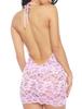 European & American Sexy Lace Halter Neck Hip-Hugging Nightgown