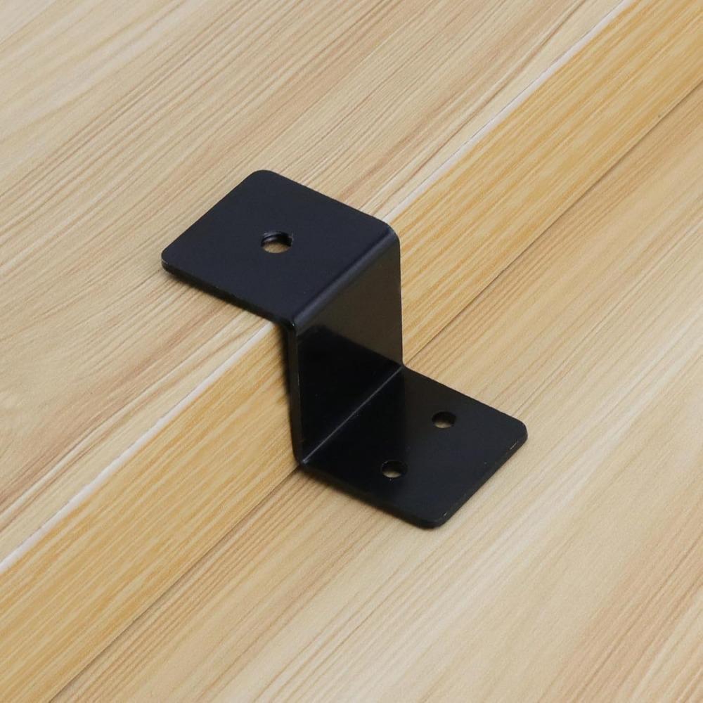 6 Stück Schwarze Z-förmige Eisenhalterung, Doppelte Winkelmontagehalterung, Klemmart-Befestigungsmaterial mit Schrauben für Regal