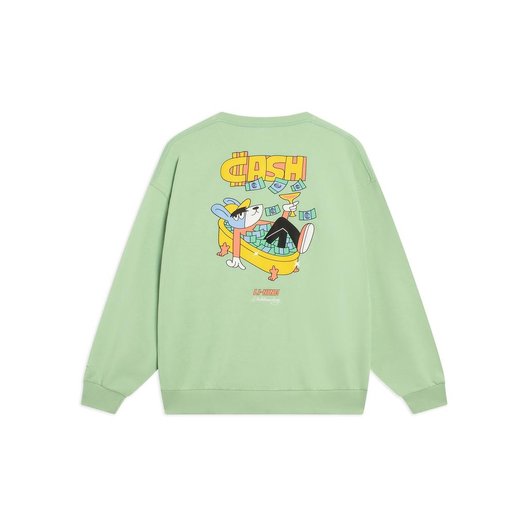 Li-Ning Skateboarding Cartoon Graphic Sweatshirt 'Light Green' Men's AWDT163-4