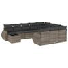 VidaXL Salon de Jardin avec Coussins 11 pcs, Canapés de Terrasse, Ensemble de Meubles de Patio, Mobilier d'Extérieur, Gris 3254267