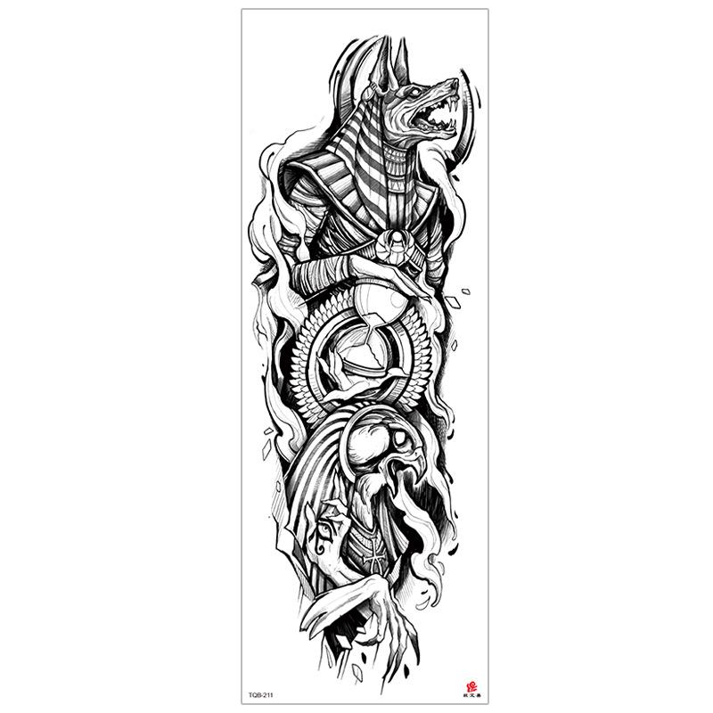 New Waterproof Full Arm Tattoo Stickers – Large Floral & Lion Design, Cross-Style, Hot Selling