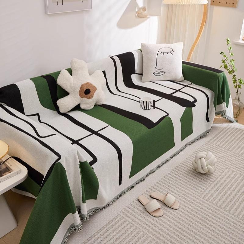 Prosop de Sofa Gros din Material Chenille Simplu Modern Geometric Husă de Sofa All-Inclusive Pânză Husă Universală Anti-Zgârieturi