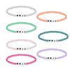 7PCS Colorful WWJD Bracelets Teen Girl Summer Beaded Bracelets Religious Stretch Bracelets What Would Jesus Do Bracelets