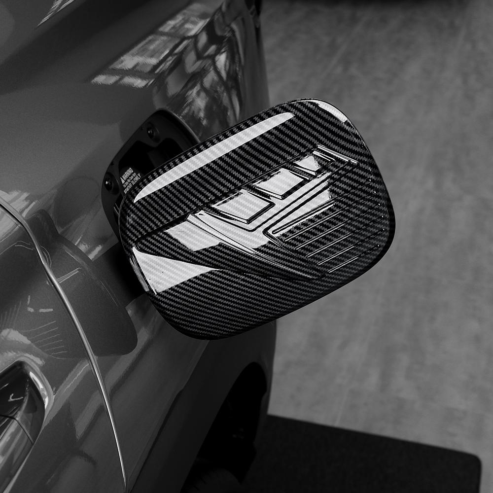 Car Exterior Accessories Carbon Fiber Black Oil Cap Fuel Tank Cap Cover Trim ABS Material For SsangYong Torres/ACTYON 2022-2025