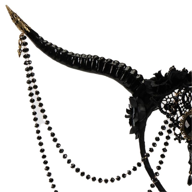 Lightweight Horn Headpiece Devil Headbands Headwear Fashion Statement for Women