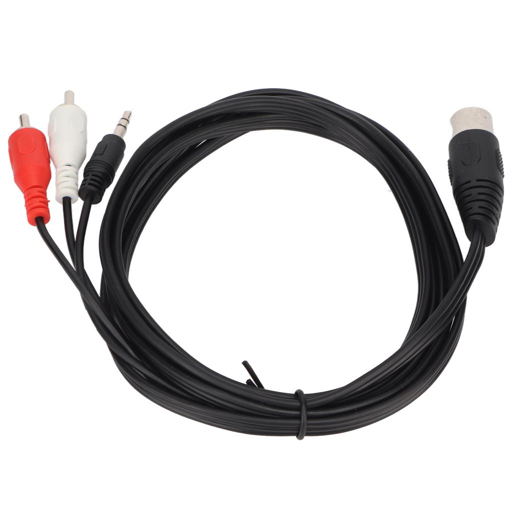 DIN 8 Pin To 3.5mm 2 RCA Cable Male To Male Big DIN Sound Adapter Cord for Amplifier Receiver Subwoofer 5.9ft