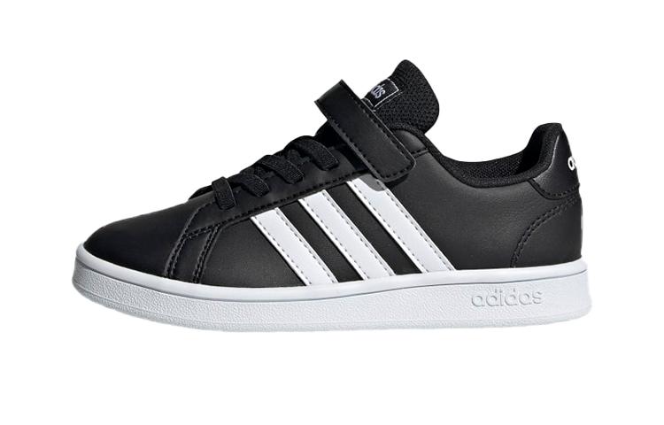 Adidas Neo GRAND COURT Breathable Low top Kids Skateboarding Shoes Black White Kids EF0108 28