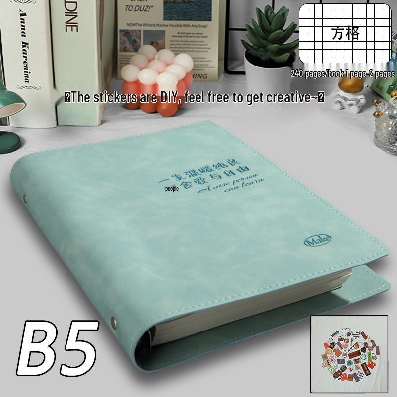 Notizbuch im Ins-Stil aus weichem Leder: B5 & A5 Leerer Tagesplaner für Schüler