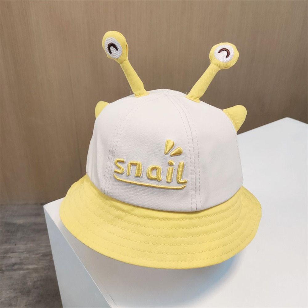 Solid Color Newborn Sun Hat Embroiderey Toddler Panama Sun Hat Fashion Snail Baby Bucket Hat Beach