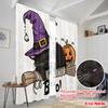 2pcs,2D Plane Printing Light Filtering Curtains Spooky Whiskers Durable Polyester (without Rod) Holiday for Bedroom Office