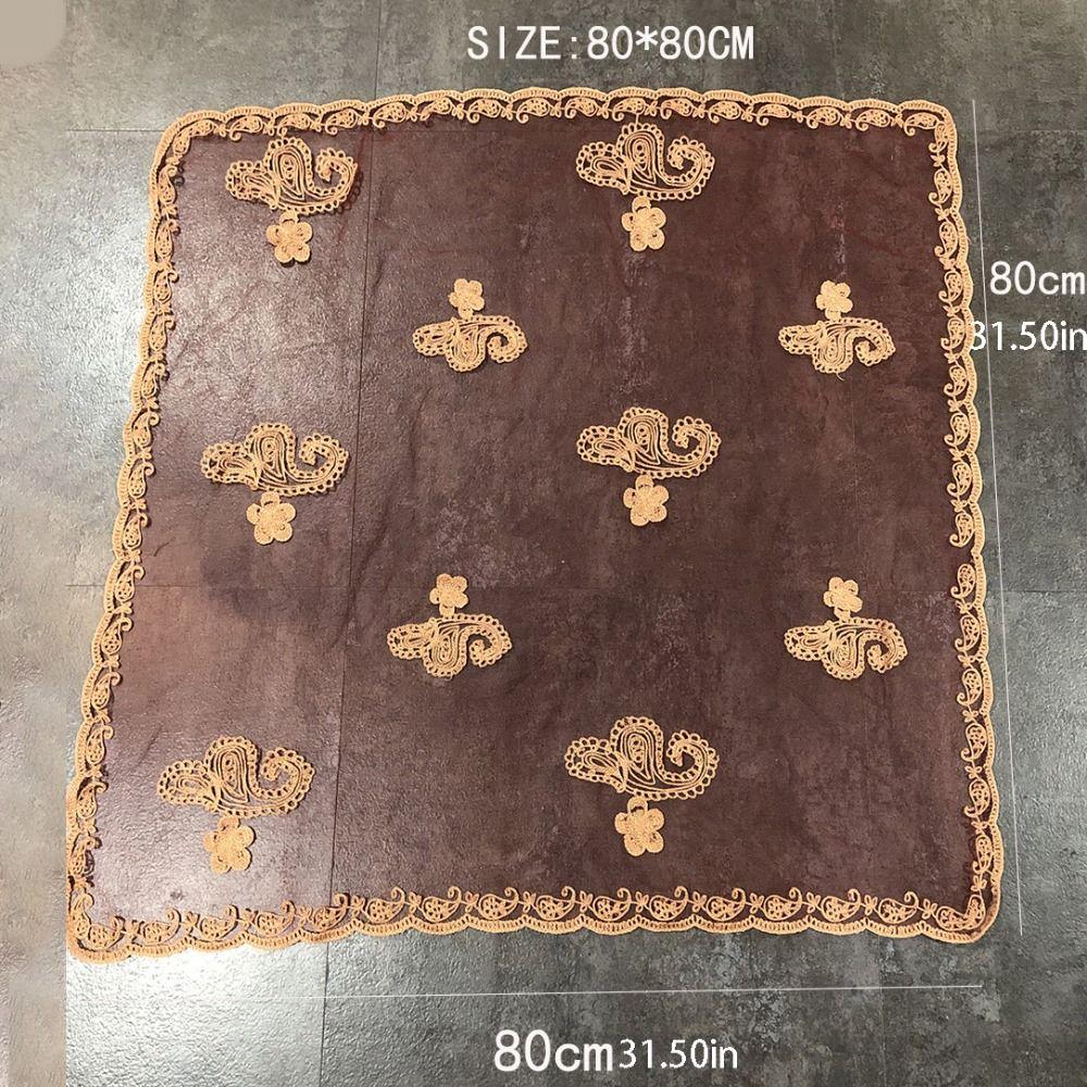 Embroidered Lace Embroidery Square Scarf Thin Lace Trim Lace Headwrap Hair Wrap Breathable Fabric Cashew Flower Bandana