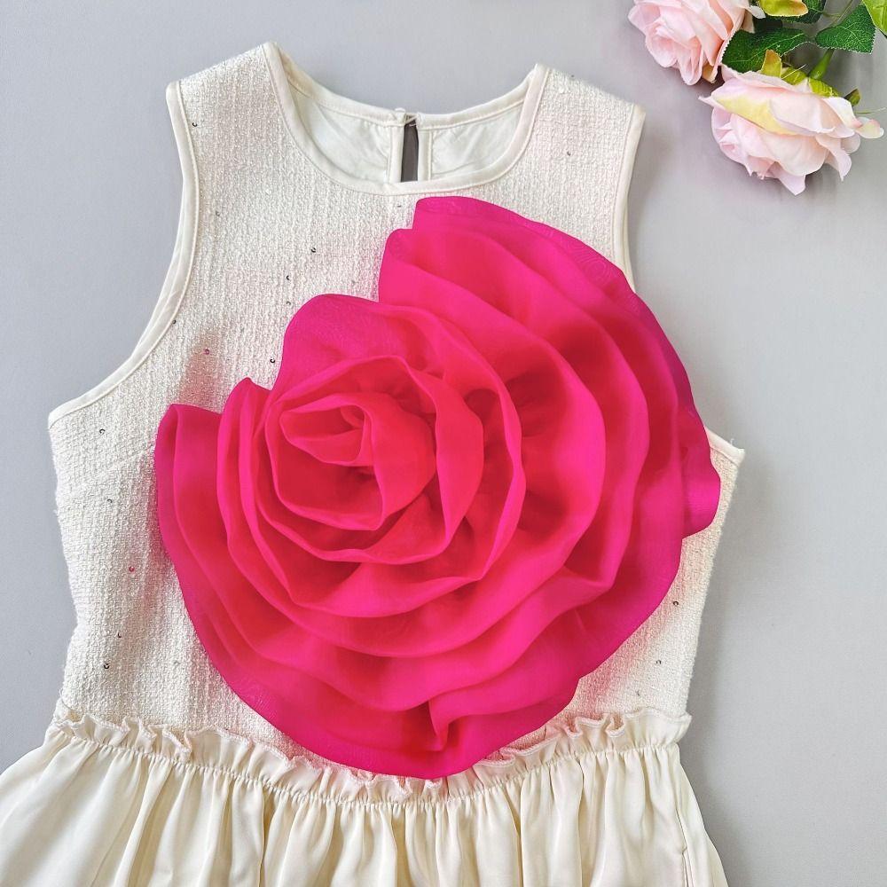 Mehrschichtiger Organza Großes Blumen-Patch 3D Kleider-Applikationen Brautkleid Kleider-Patch Nähen