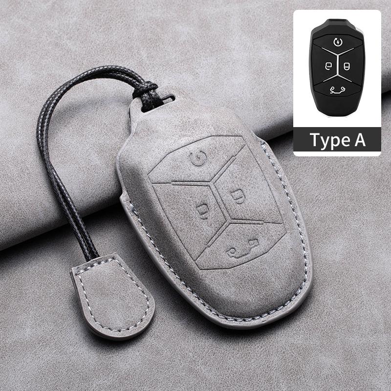 

4 Button Leather Car Key Case Cover Key Protection Shell Fob For Lynk&Co 01 02 03 Car Holder Smart Remote Keychain Accessories