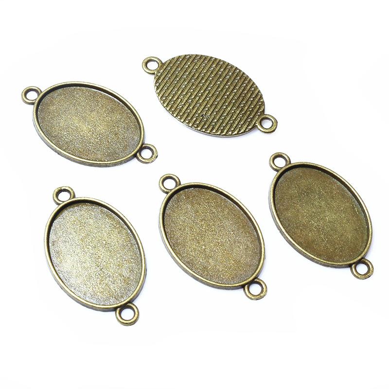 10 Stück 18x25mm Innenmaß Ovaler Anhänger Cabochon Leere Basis Fassung Fassungsschale DIY Halskette Schmuckherstellung Zubehör Fundstücke