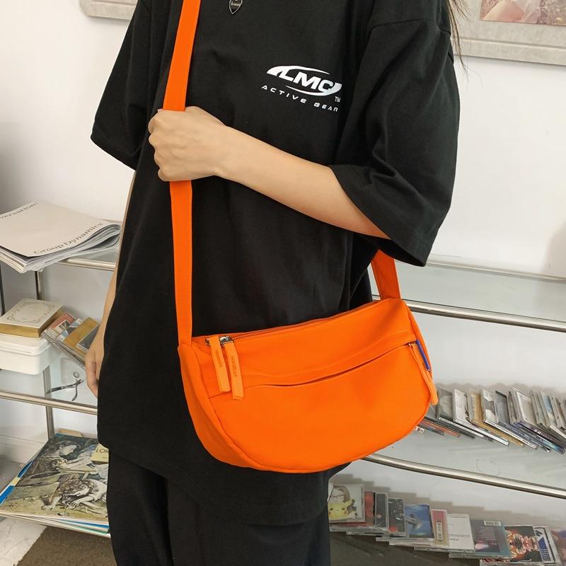 Bag Women's Casual Simple Korean Version Solid Color Fashion Women's Bag Cloth Bag Bag 2025 New Women's Shoulder Bag Messenger Bag