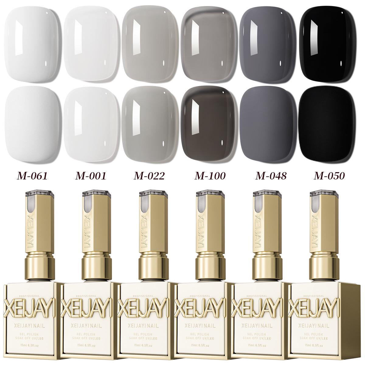 

2025 Ice-Transparent Gray Sheer White Gel Polish - Advanced Skin-Brightening Nail Salon Favorite