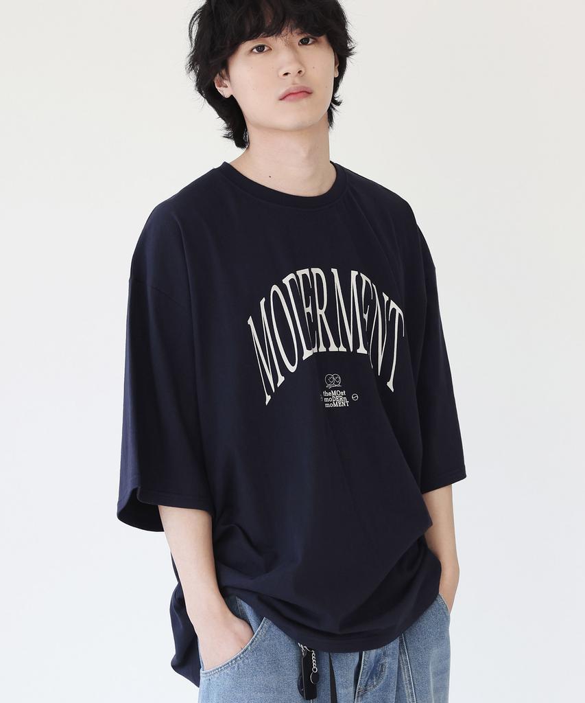 Modernoment Pin Logo Oversized Short Sleeve T-Shirt [Navy]
