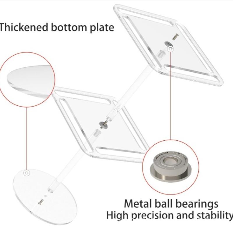 Acrylic Rotating Sunglasses and Glasses Display Stand - Double-layered Black,Transparent Desktop Eyeglass Storage Holder