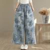 DIMANAF Plus Size Autumn 2025 Jeans New Long Pants Women Loose Denim Trousers Big Size Casual Floral Print