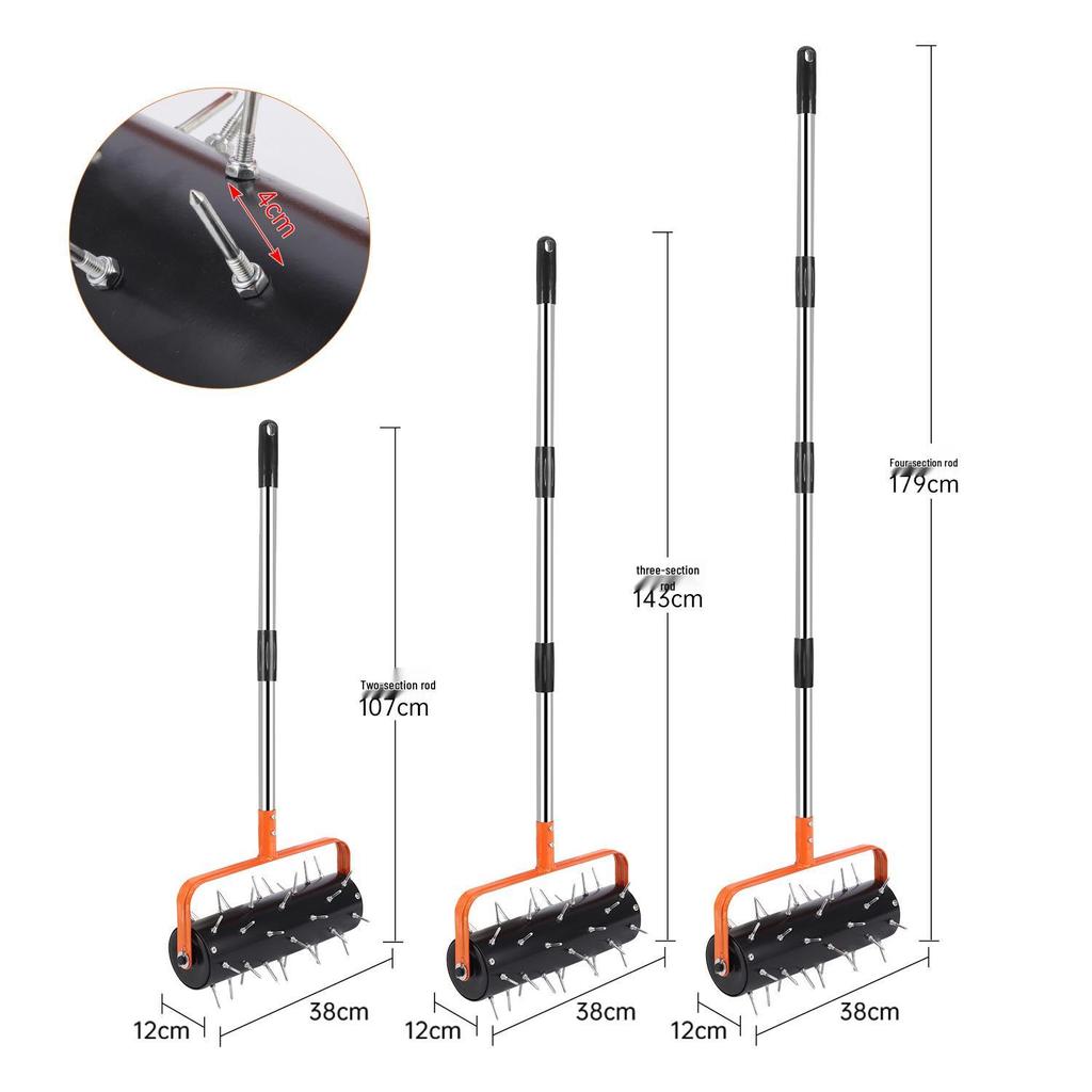 New Rolling Lawn Aerator Oxygenator & Soil Cultivator Tool
