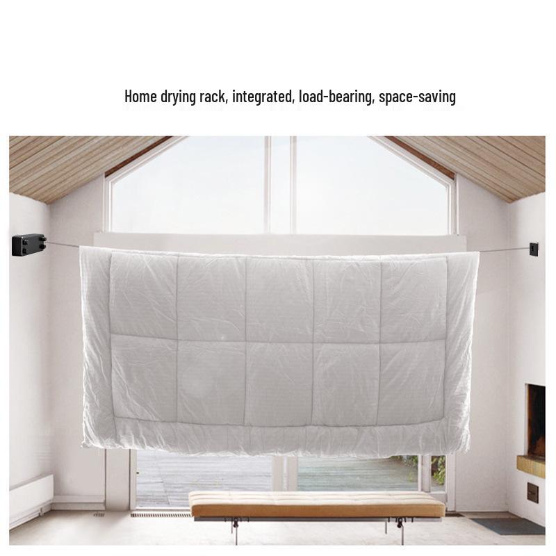 Retractable Wall-Mounted Invisible Clothes Drying Line for Indoor/Outdoor Use