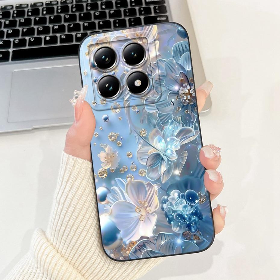 Beautiful Floral Phone Case For Xiaomi 14T Pro Soft Silicone Shockproof Cover For Xiaomi 14T 14 T Pro 5G Cases Bumpers