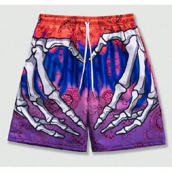 2026 Men's New Summer Funny Skull Hand Pattern Shorts
