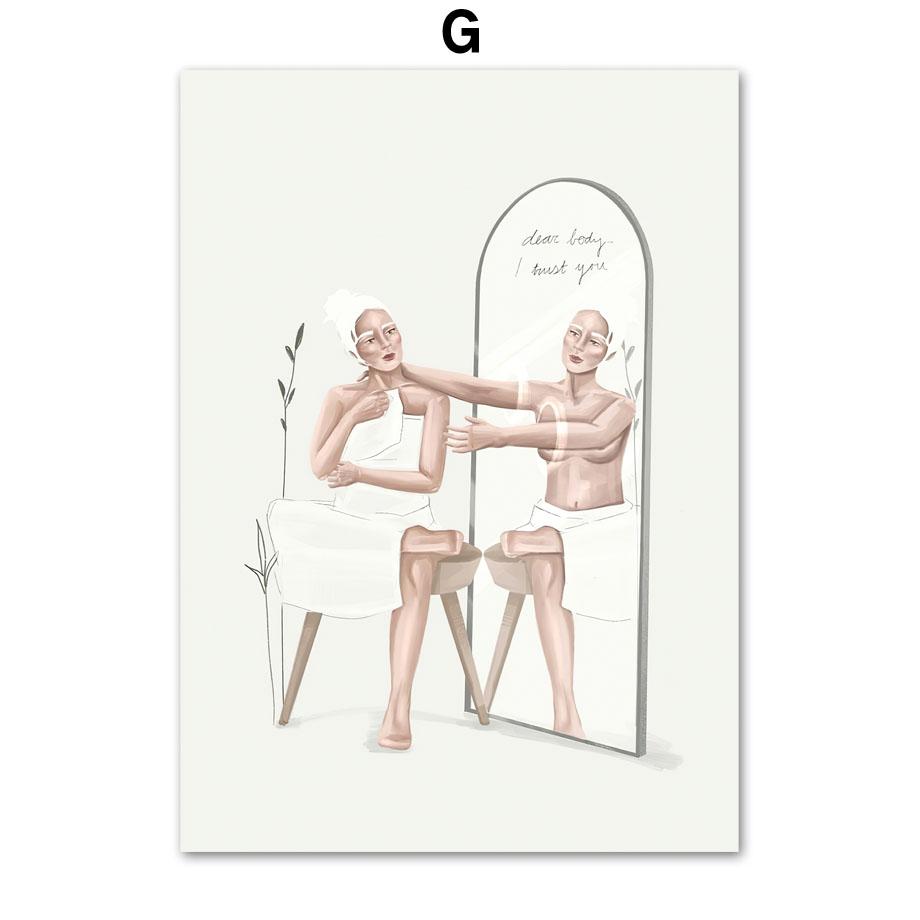 Abstrakte Frau mit Vision Musik Körper inneren Frieden Wand Kunstdruck Leinwand Malerei Nordic Poster Dekor Bilder für Wohnzimmer