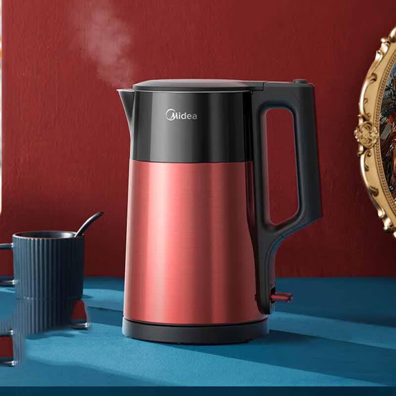 Midea 1.7L 316 Stainless Steel Double-Layer Anti-Scald Electric Kettle CN plug (adapter included)