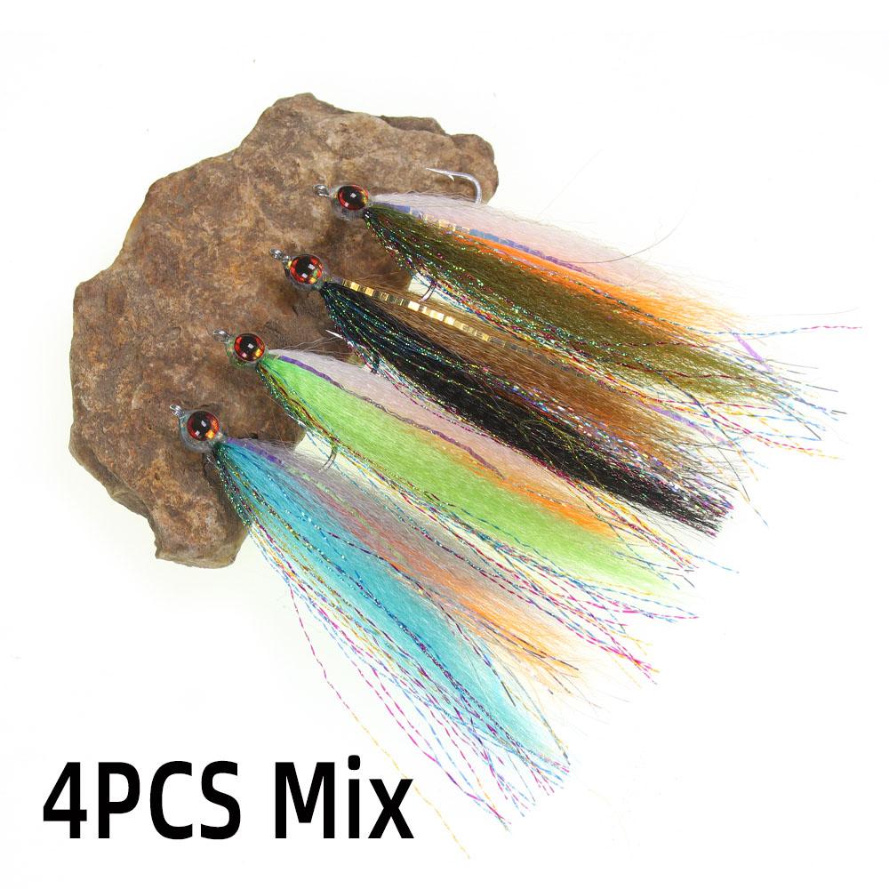 1PC 3D Epoxy Fish Eyes Minnow Streamer Synthetic Fiber Artificial Bait Trout Bass Salmon Bluefish Tarpon Steelhead Fishing Lure